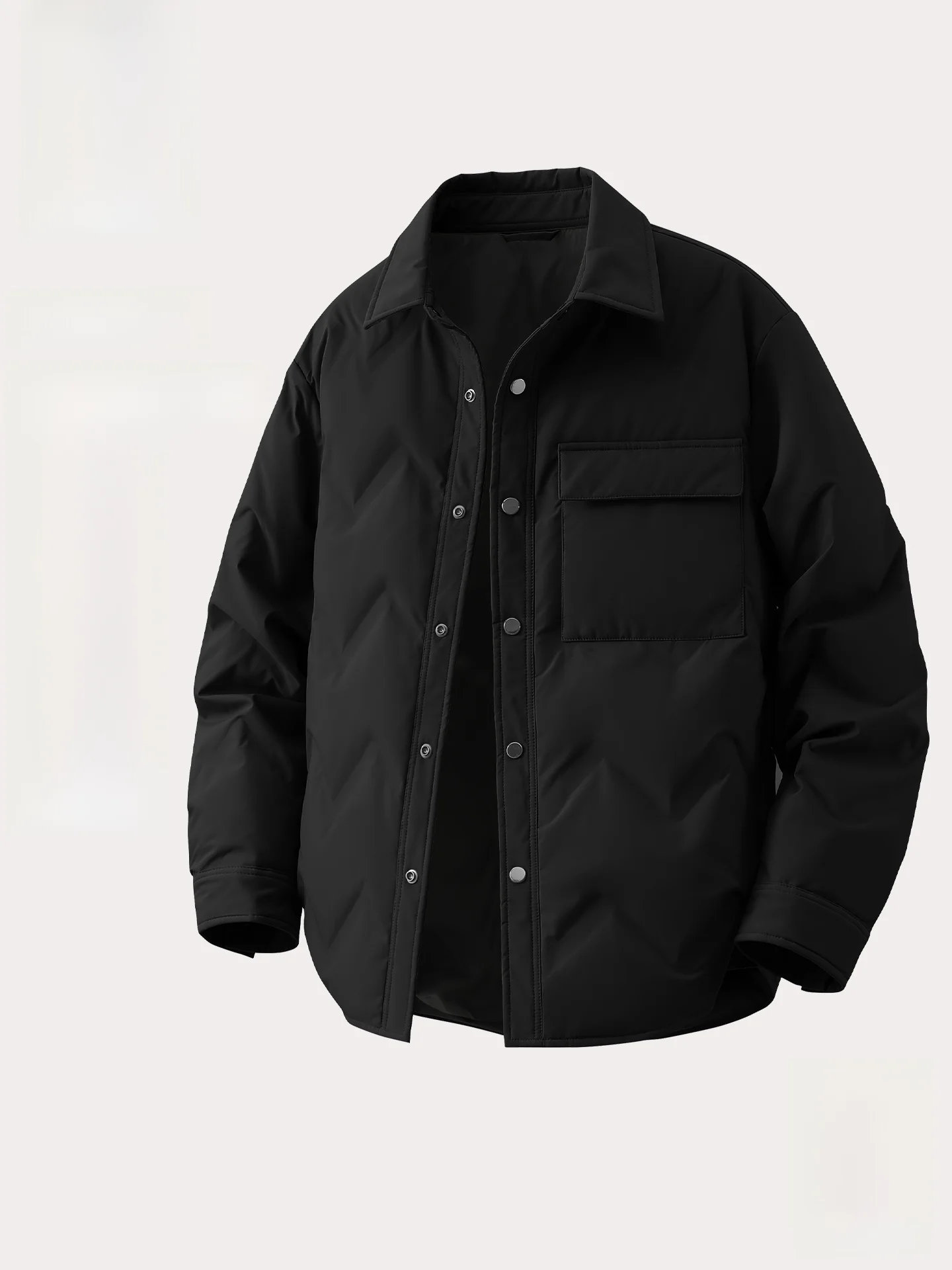 

Мужская зимняя утепленная куртка-пуховик с воротником-стойкой, легкий дизайн, полиэстер