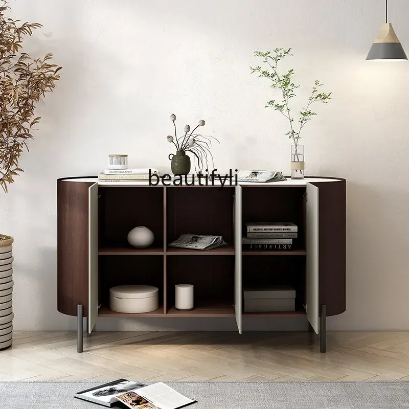 D178 Y yj Italian Light Luxury Stone Plate Meal Side Cabinet Modern Minimalist Low Cabinet Locker Living Room Side Cabinet