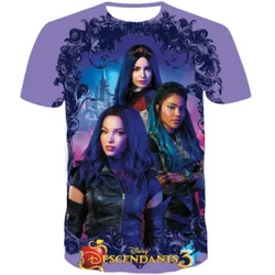 Disney Descendants Men Women T shirt Harajuku O-neck Short Sleeve T-shirt Tops Children Tee Kids Boys Girls T shirts