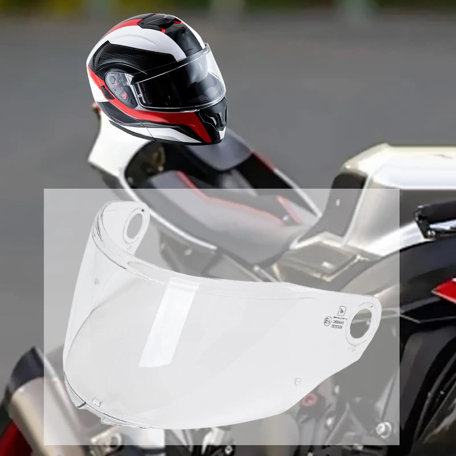 

Motorcycle Helmet Shield Professional High Strength Flip up Helmet Visor Lens Motorbike Accessories Transparent for Mt-v-35