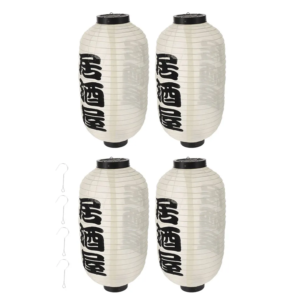 

4pcs Waterproof Lanterns 10Inch Waterproof Lantern White Outdoor Indoor Decor Lanterns Solar Lights Home Restaurant