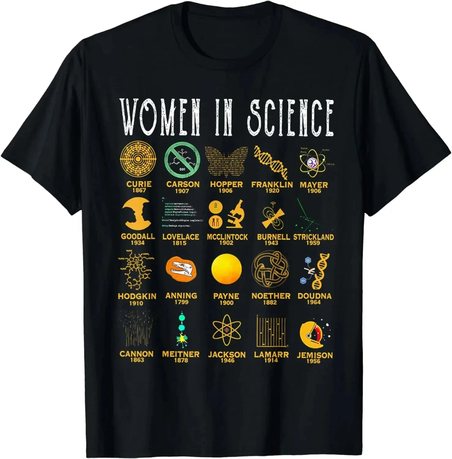 Mens Summer Women in Science T-Shirt Funny Science Clothes Street Fashion Casual Tops Vintage Women T Shirt Cotton Short Sleeve