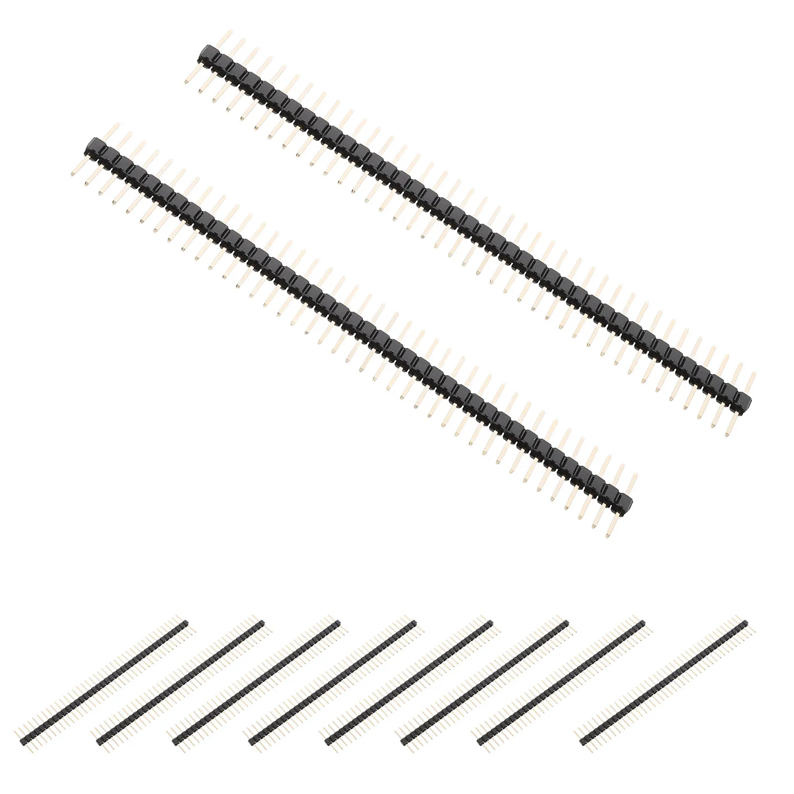 20Pcs Female Header Pin 40 Pin Breakaway Strip Straight Single Row Connector Gold Plated Metal Long Pins for Electronic Projects