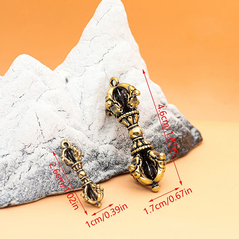 1ชิ้นงานหัตถกรรมทองเหลืองทิเบตวินเทจพระพุทธทองแดงห้าหุ้น Dorje Vajra สากตกแต่งโต๊ะบ้าน