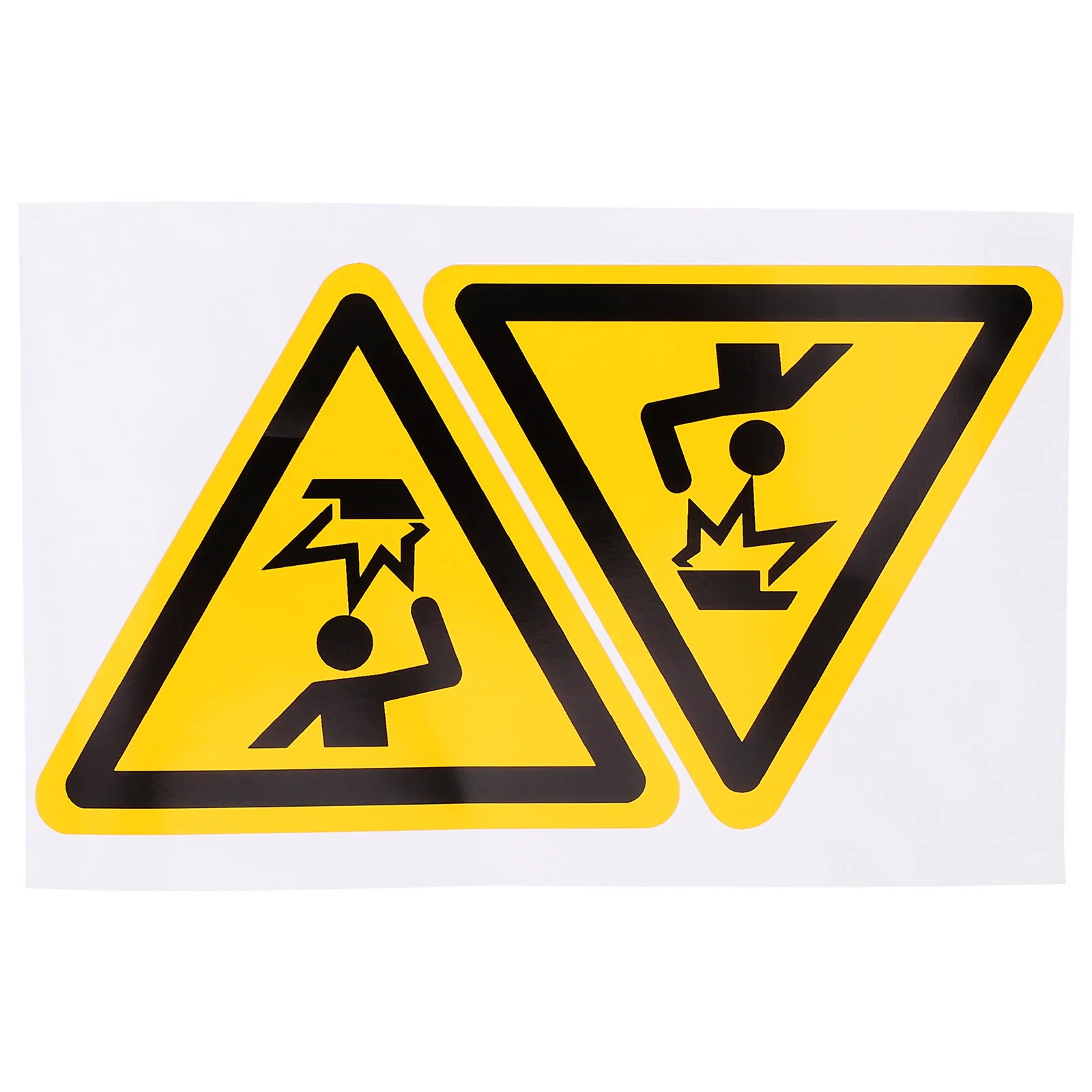 2 Pcs Logo Stickers Bump Warning Sign Nail Fire Seal Pvc Surveillance Watch Your Head