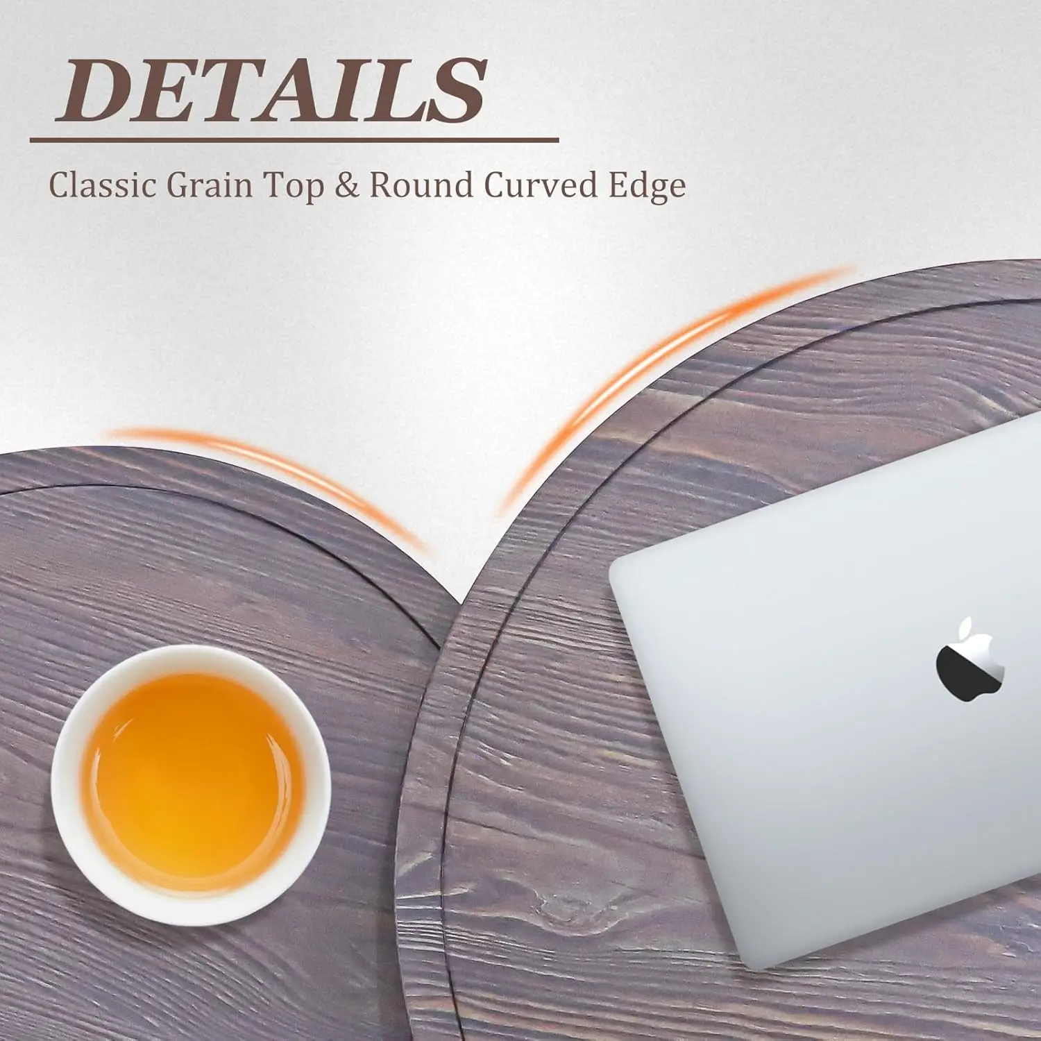 Sand Dune Modern Nesting Coffee Table Set Of 2, Round Patio Wood Side Table, Outdoor Small End Table, Brown