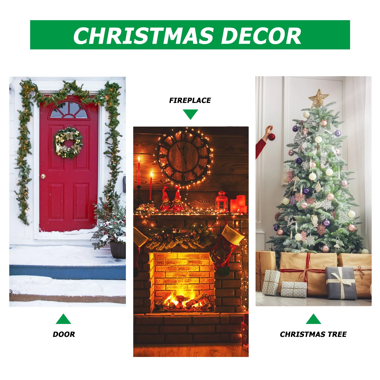 

6Pcs Simulated Decorative Leaves Glitter Xmas Tree Clips Christmas Party DIY Wreath Garland Holiday Decor