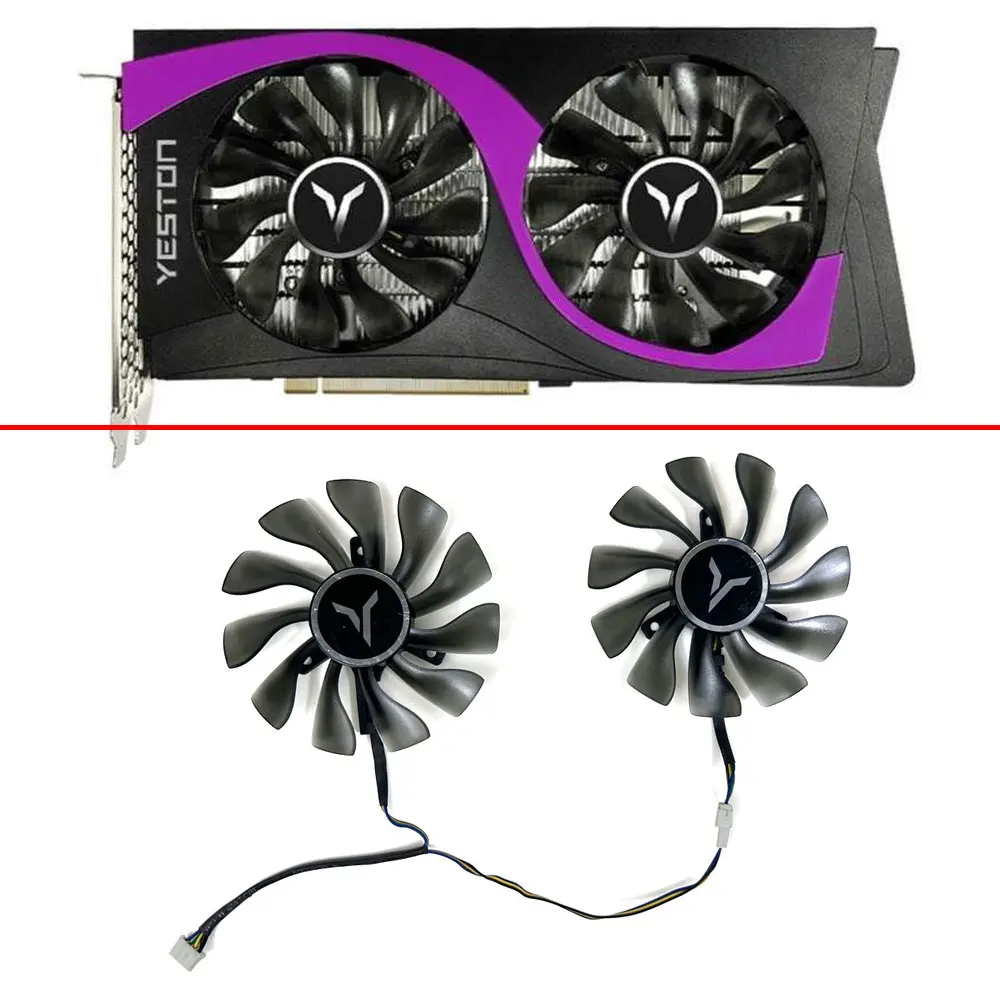 2PCS 85MM 4PIN FDC10U12S9-C 12V RTX2060 GTX1660S graphics Fan For YESTON GTX1660 SUPER RTX2060 RX5500XT RX5600XT GPU fan