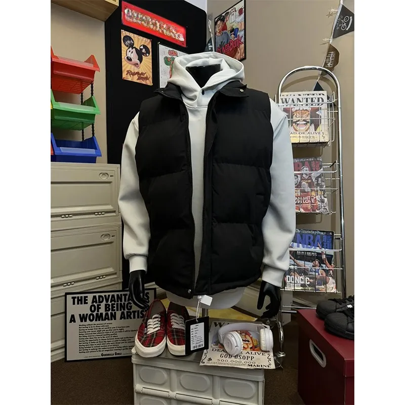 

Мужской зимний хлопковый жилет Bla: новая спортивная уличная куртка из хлопка премиум-класса с воротником-стойкой и декоративной молнией