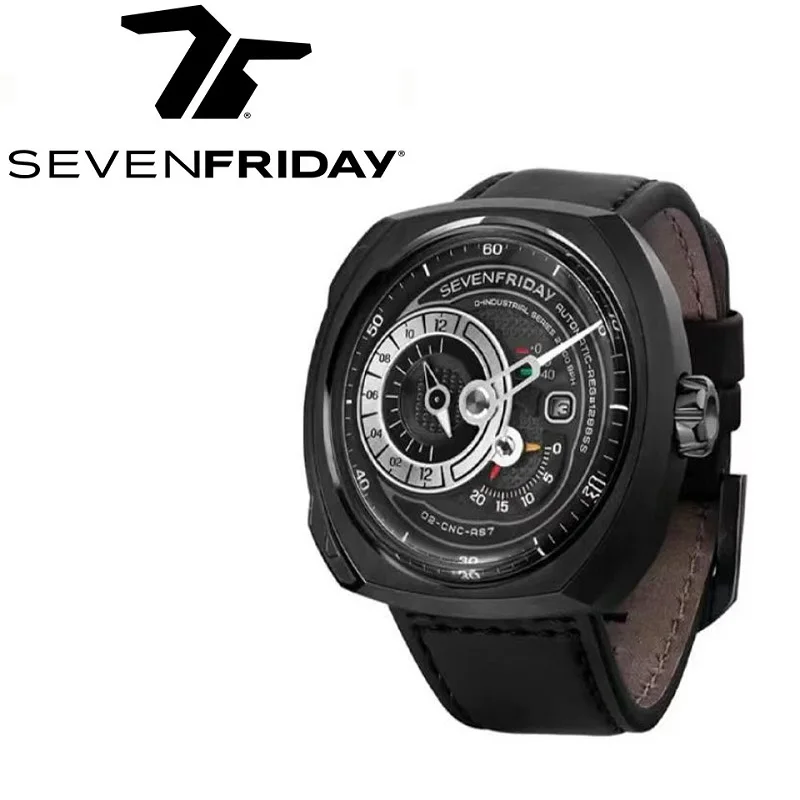 SEVENFRIDAY-Men\'s fully automatic mechanical watch Q3/05 waterproof luxury brand mature men\'s fashion large square watch casual