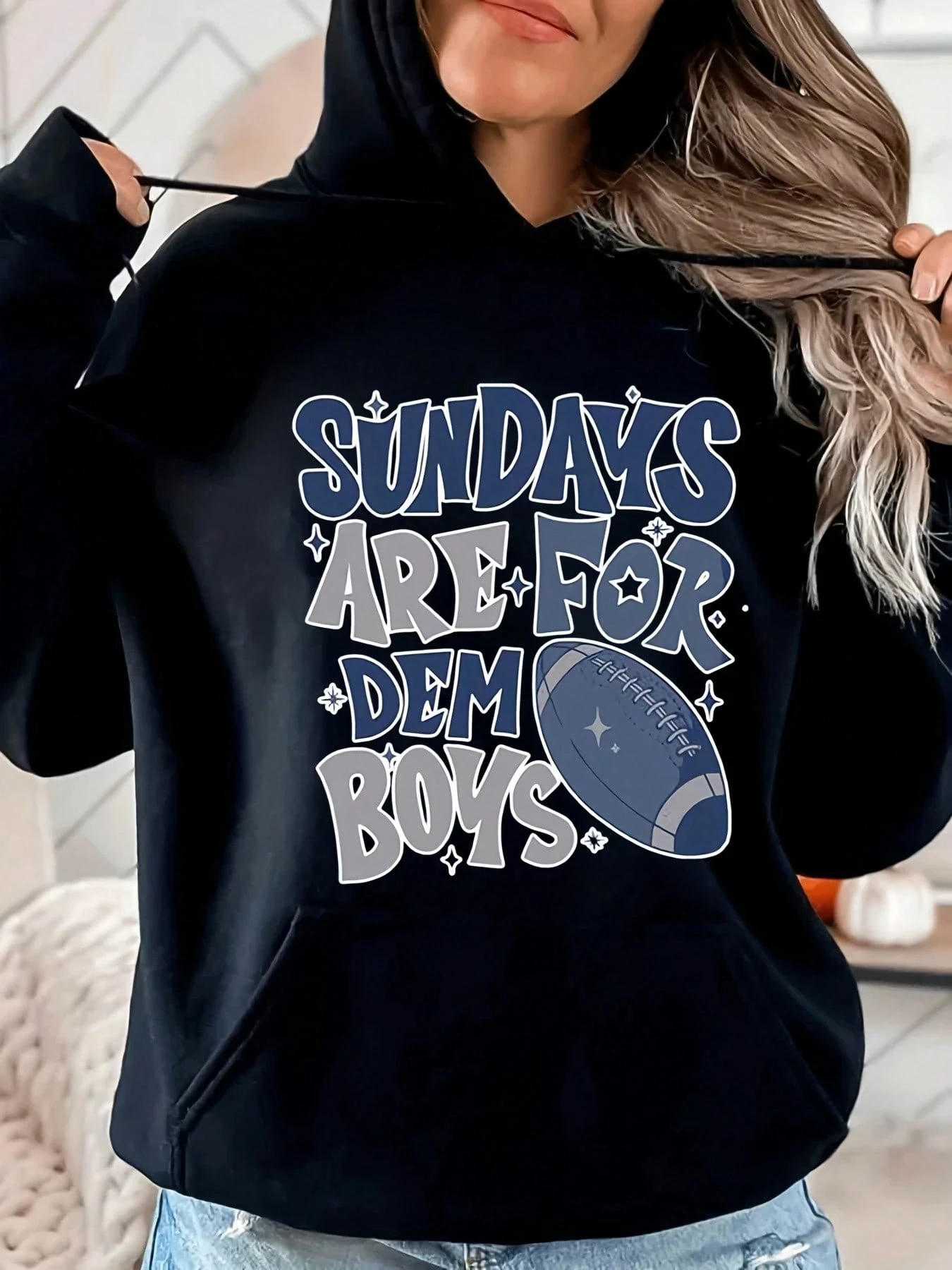 Los domingos son para niños Dem Sudadera con capucha Dallas Camiseta de fútbol Sudadera de vaquero Sudadera con capucha de Texas Dallas Tendencias de moda unisex Ropa de calle