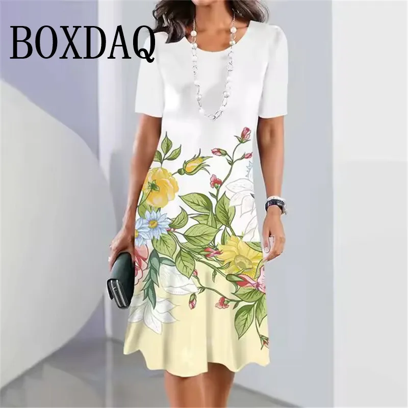 Robe de soirée rétro à manches courtes pour femmes, robes imprimées en 3D, pull streetwear, vêtements d'été élégants, mode de fête d'automne