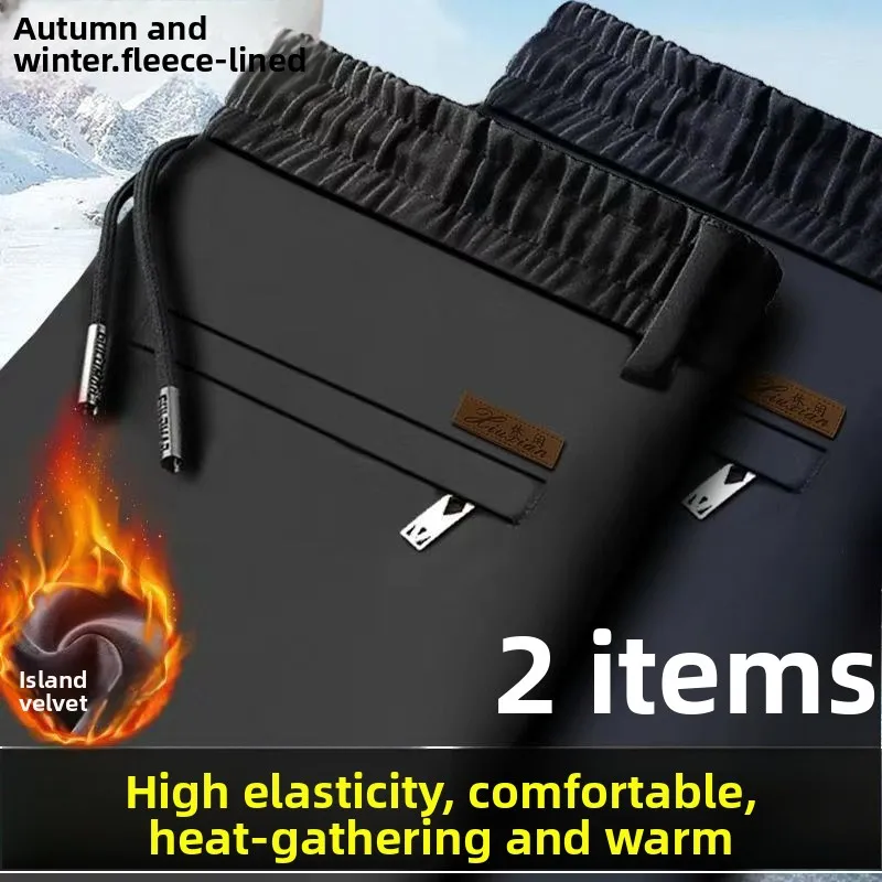 

Мужские спортивные брюки Thiened Fce, зимние теплые брюки Busin Dad Sle, прямые длинные брюки, модные городские повседневные брюки...