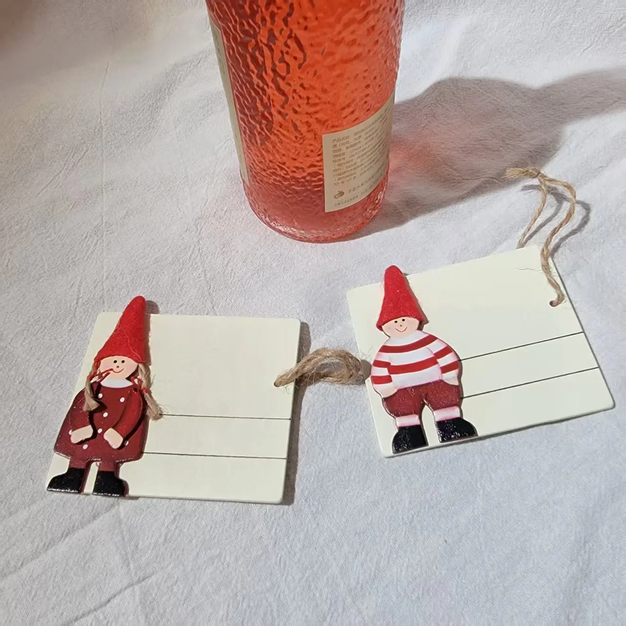 2 stks/set Grillige schattige kerstkabouter cadeaukaartjes voor vakantiecadeaus - voeg charme toe aan uw huidige verpakking