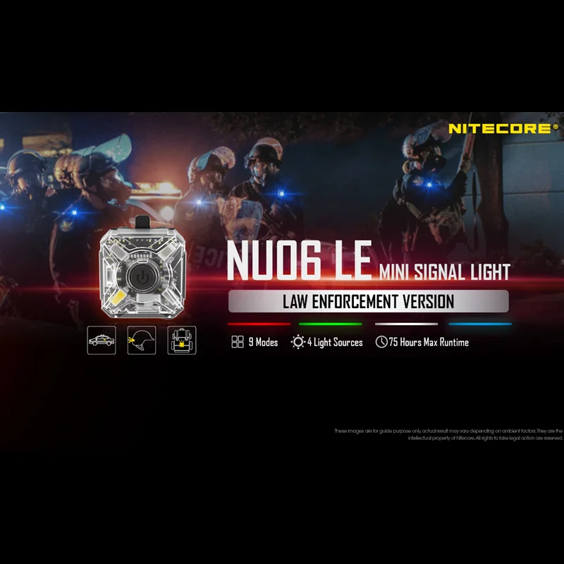 NITECORE NU06 LE USB-C Rechargeable Siganl Light Law Enforcement Lamp 9 Modes 4 Light Sources LED Headlamp built-in Battery