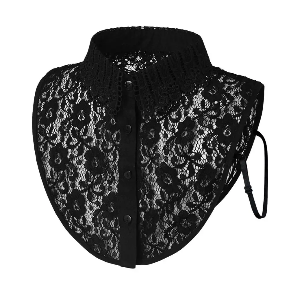 คอลูกไม้ที่ถอดออกได้ปลอม DIY ผ้าพันคอคอที่ถอดออกได้ปลอมสุภาพสตรี Cape ผู้หญิง