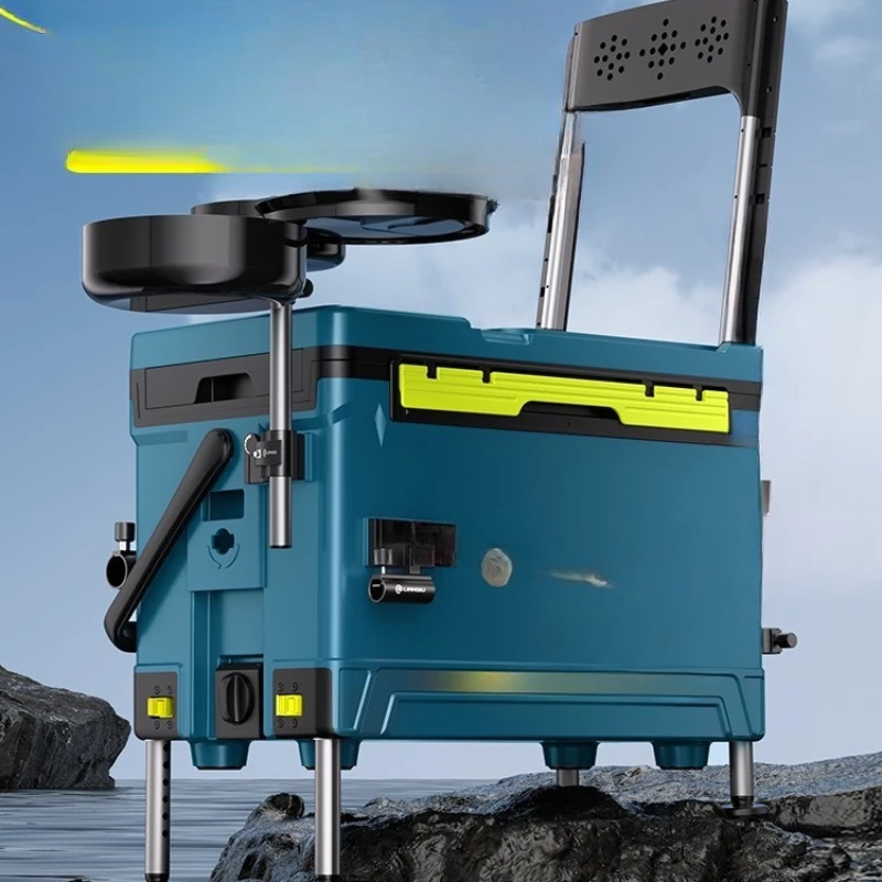 

Installation-free fishing box with backrest Taiwan fishing box Wild fishing competition