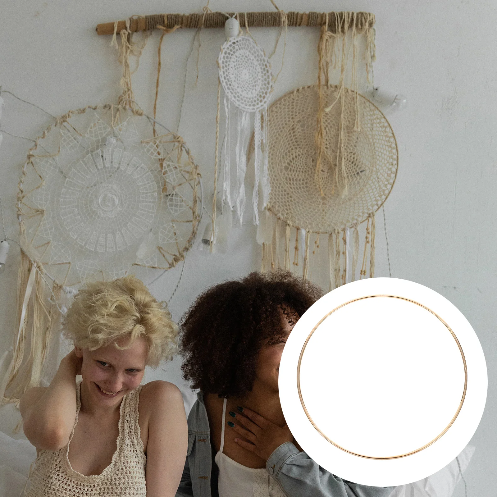 

8pcs 15Cm Metal Hoop Rings Iron Frame For Dreamcatcher Diy Craft Projects Floral Wreath Making Wall Hanging Decor Macrame Hoops