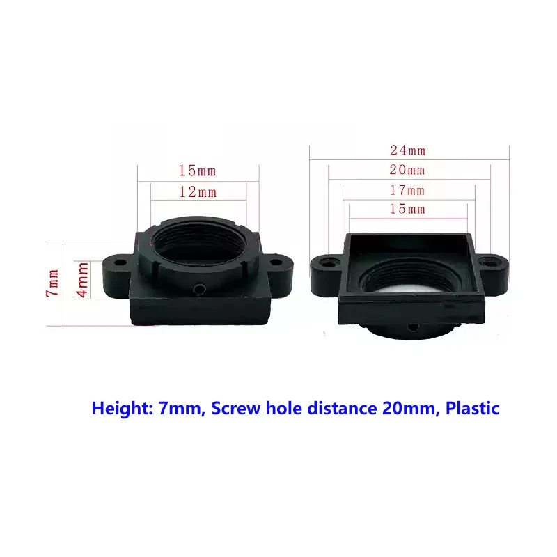 Plastic M12 Lens holder 7mm 10mm 14mm Mount Height 20mm Screw Hole Distance for M12 cctv camera PCB IP Camera Module