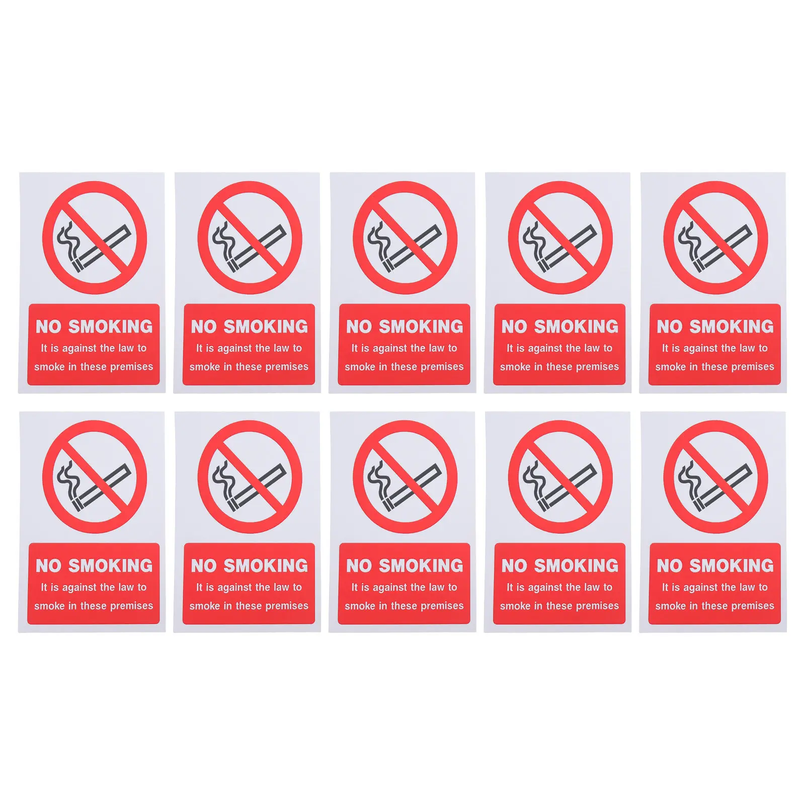 10pcs No Smoking Sticker – Clear Self-Adhesive Anti-Smoking Sign for Office, Restroom, Hotel, Restaurant & Public Areas