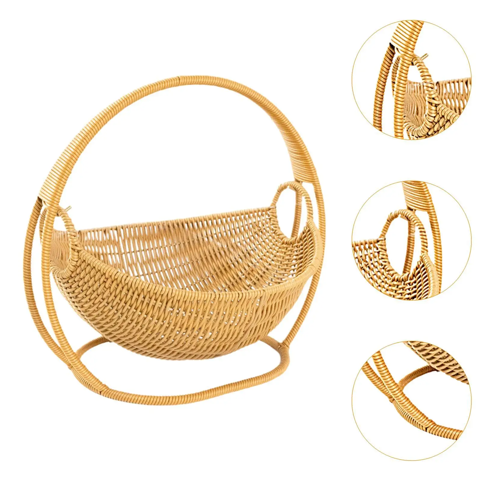 PP Material Snack Bread Fruit Basket for Kitchen Counter 9.4x10.6x11.8inch