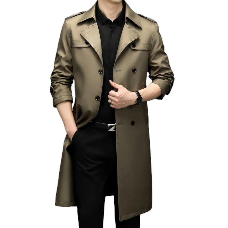 

Wholesale Autumn Fashion Streetwear Mens Long Jacket Business Mens Windbreaker Jackets Cotton Men Trench Coat Long