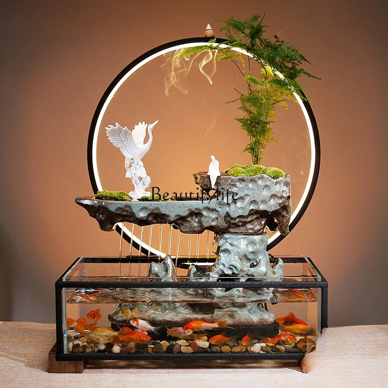 

yj9 Water Purifier Desktop Office Fish Tank Living Room Decoration Opening and Housewarming Modern Ornaments