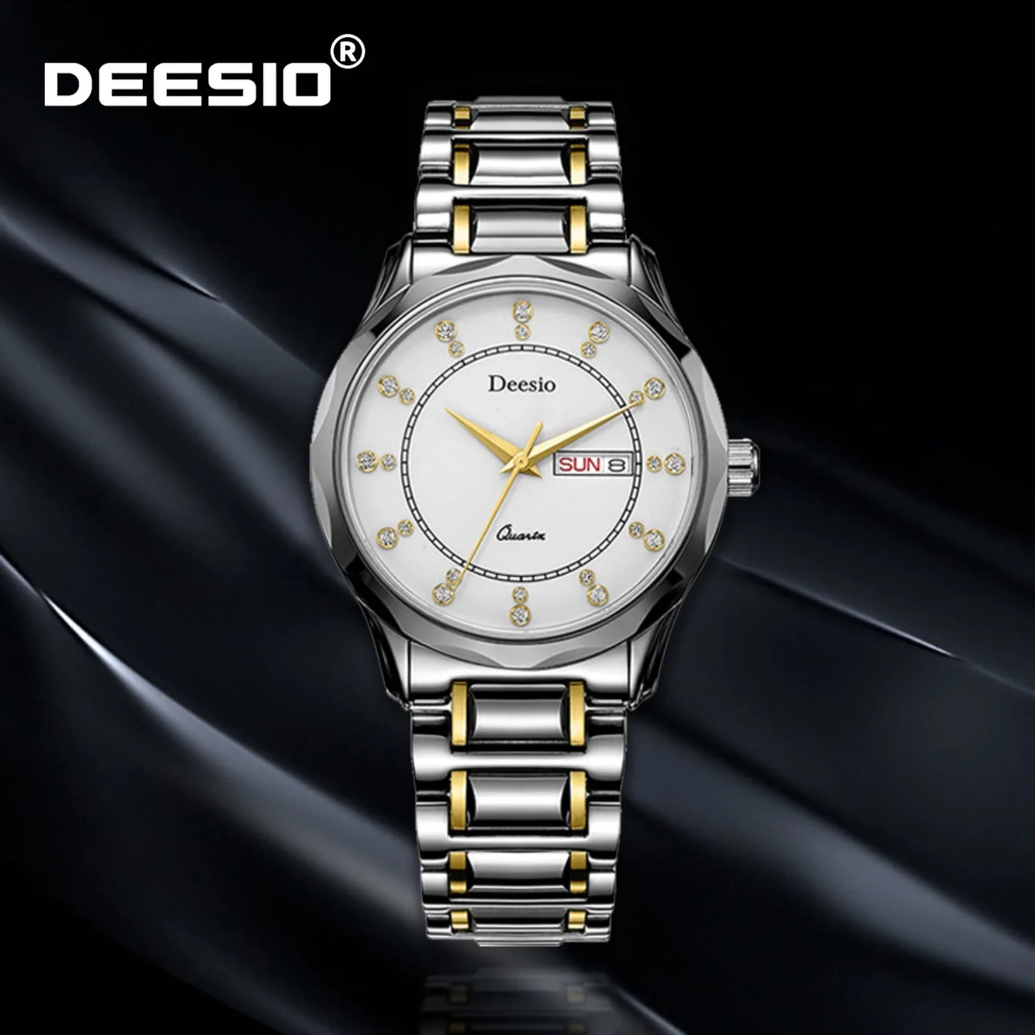 

Набор роскошных часов Deesio для пар: одинаковые деловые кварцевые и автоматические часы с японским механизмом, из нержавеющей стали, водонепроницаемые до 30 м.