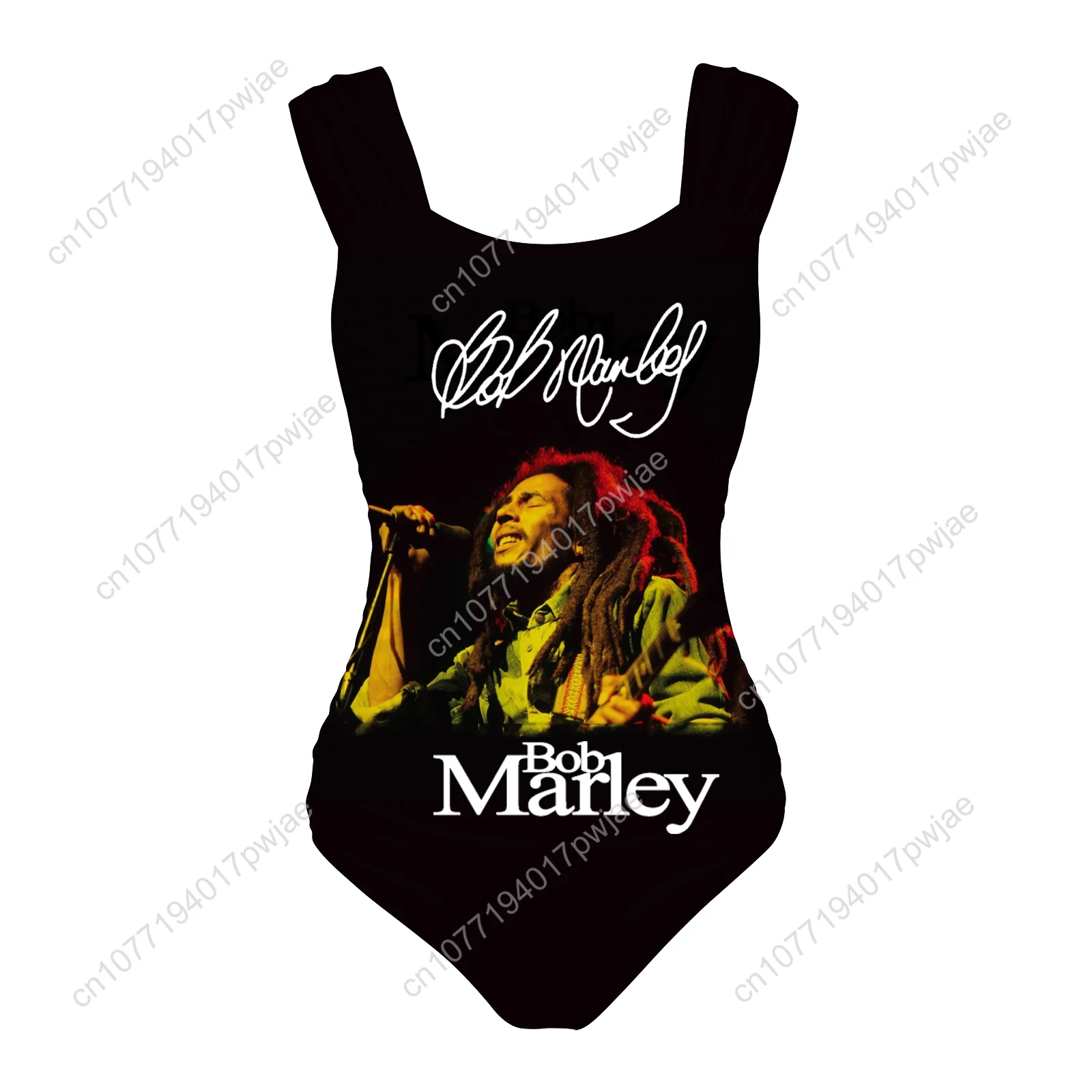 Bob Marley Jamaica cantante traje de baño de una pieza correa ancha mujeres trajes de baño traje de baño piscina playa Bikini Sexy personalizar ropa de playa