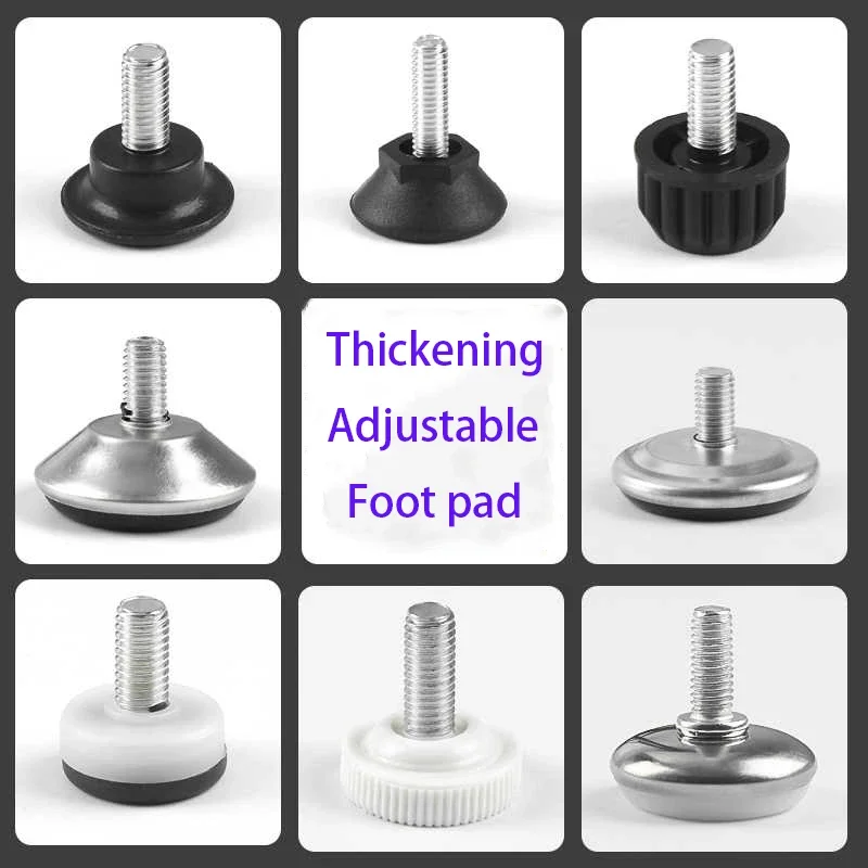10Pcs Plastic Adjustable Furniture Foot Pad Dia 6-10mm Nut Table Chair Balance Furniture Legs Shockproof Anti Slip Support Feet