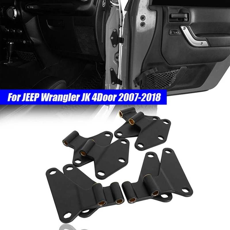 1Set/8Pcs Car Body Door Hinge Kit Parts Accessories Fit For JEEP Wrangler JK 4Door 2007-2018 Front Rear Side Hinges Cover Trim