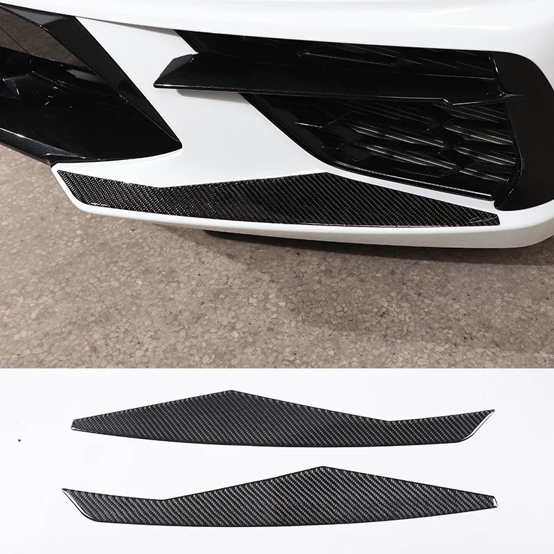 

Carbon Fiber Front Bumper Scoop Trim Car Spoiler Wing Kit Decorate Sticker For Chevrolet Corvette C8 Stingray Z51 Z06 2020-2023