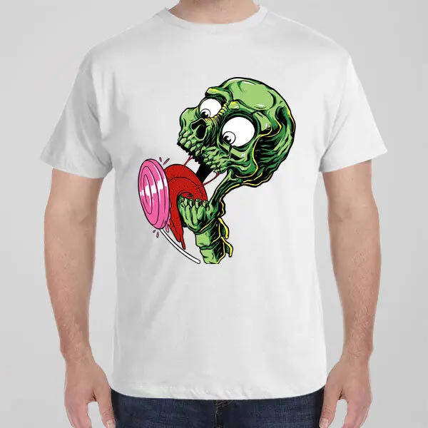 Funny cool T-shirt - SKULL WITH CANDY, walking dead, Christmas gift