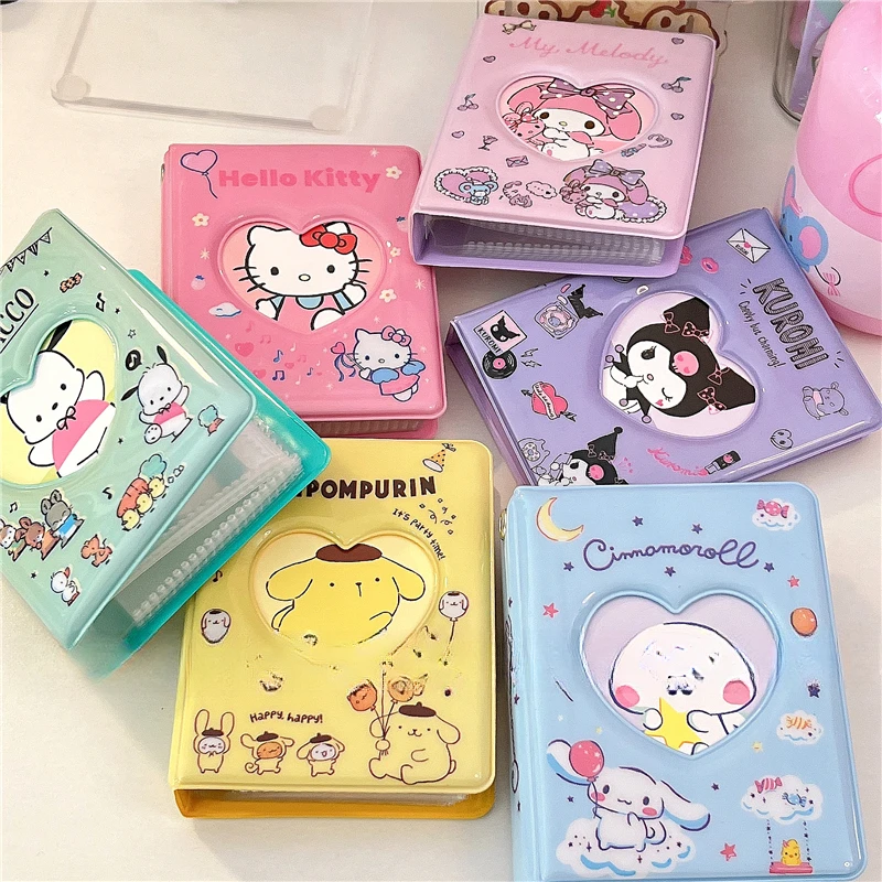 Sanrio Kawaii Hello Kitty Card Book Photo Album Anime Kuromi Melody Cinnamoroll 3-Inch Mini Truck Card Binder School Stationery