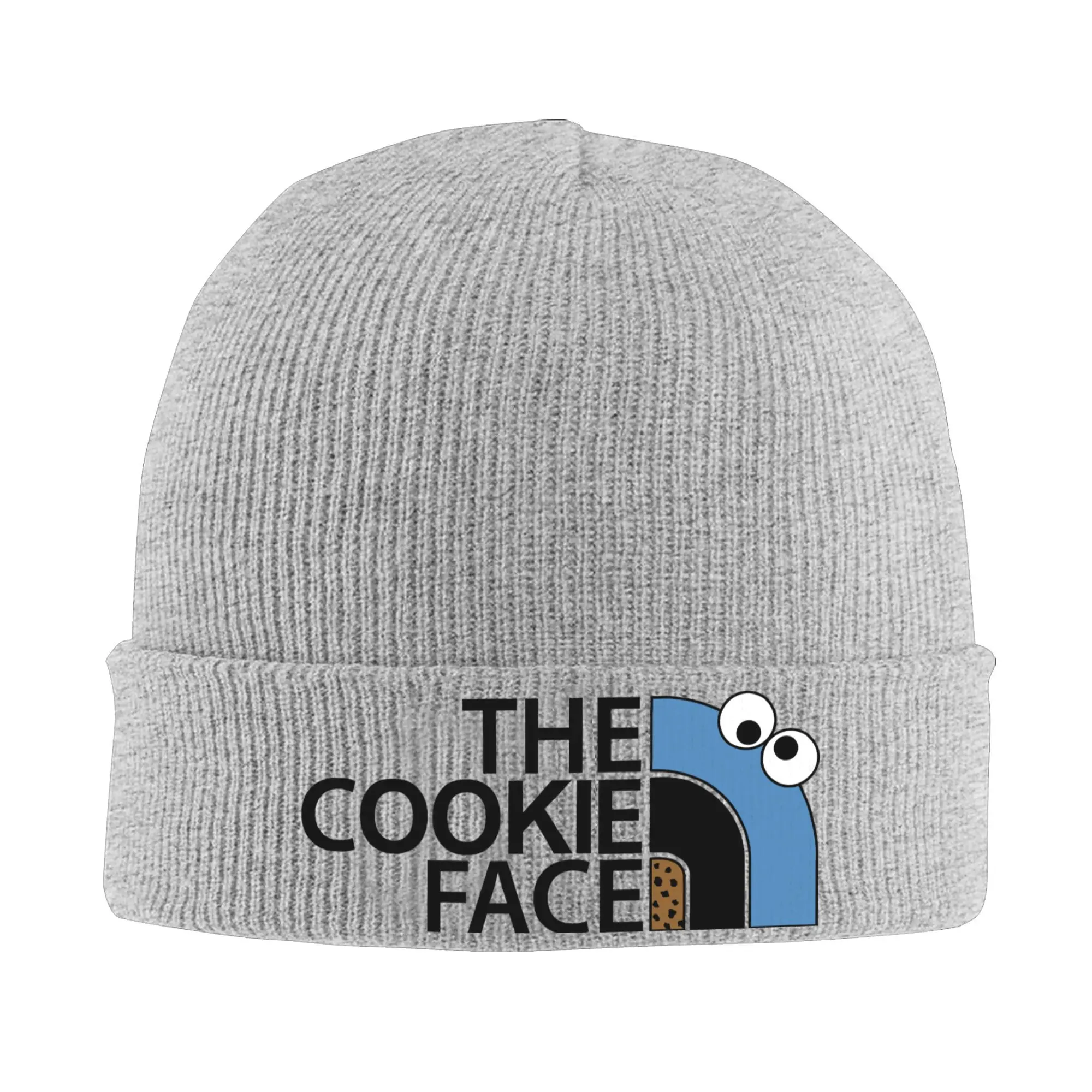 Custom The Cookie Monster Face Bonnet Hat Cool Knitted Hats Unisex Sesame Street Anime Cartoon Winter Warm Skullies Beanies Caps