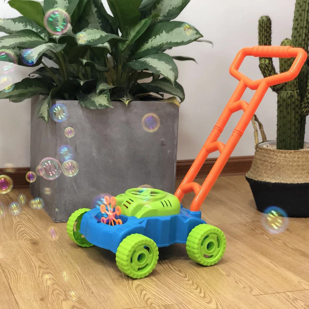 Creative Home Garden Interactive Pushing Car Automatic Bubble Machine Maker Blower Baby Kids Toy Gift New