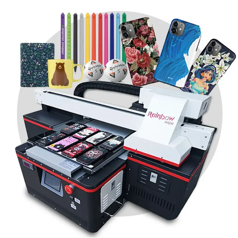 Impresora UV automática multicolor de inyección de tinta Digital, mango fácil en cuero, madera, vidrio, máquina de impresión industrial, gran oferta