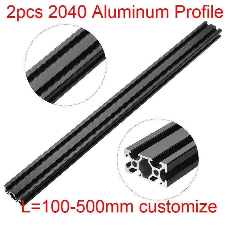 

2pcs CNC 3D Printer Parts 500mm 2040 Aluminum Profile Extrusion European Standard Anodized Rail Linear Frame