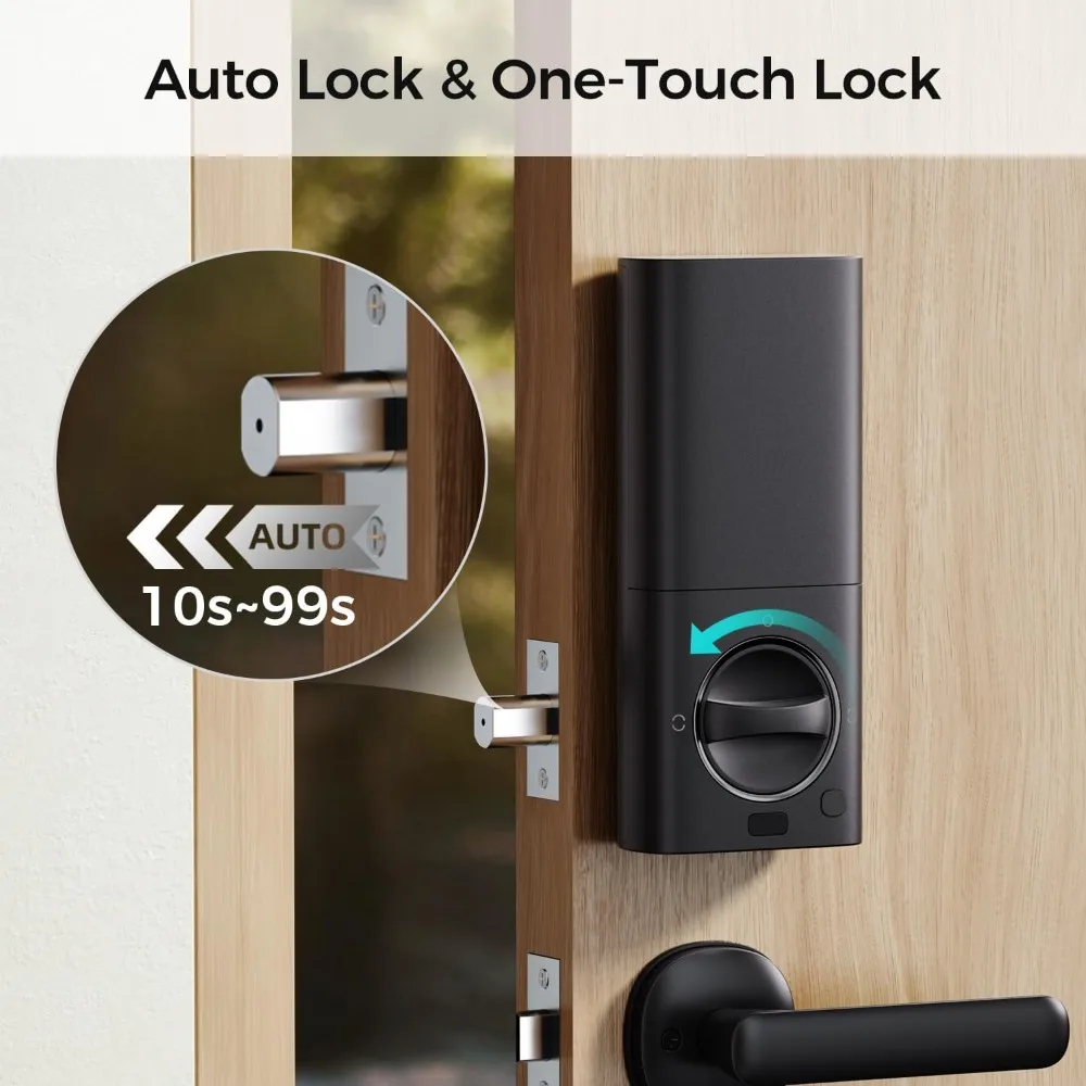 Inteligentny zamek HK01, bezkluczykowy zamek do drzwi z Apple HomeKey, zamek z czytnikiem linii papilarnych, kompatybilny z Apple Homekit, do drzwi wejściowych, łatwy w instalacji.