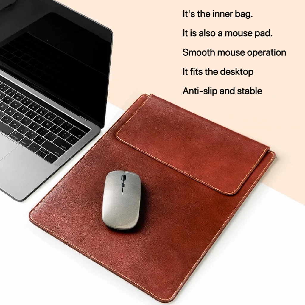 Genuine leather laptop inner bag top layer cowhide anti-fall waterproof non-magnetic protective cover