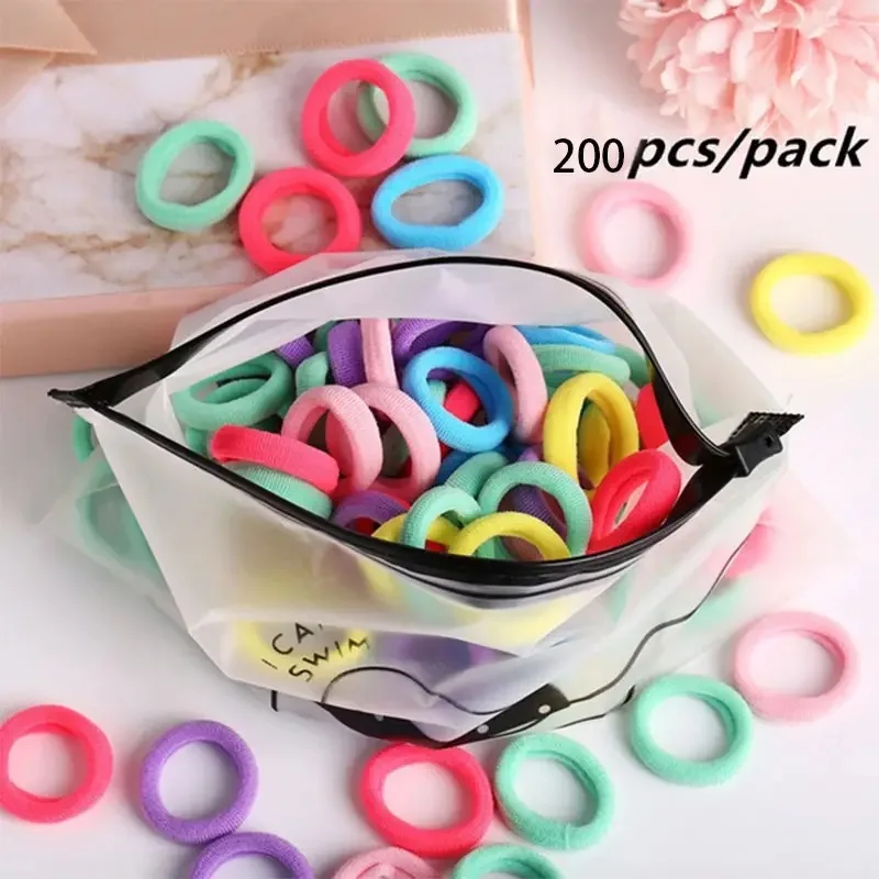 200 Bags of Candy-colored Rubber Bands for Women, ins Forest Style Hair Ties That Do Not Hurt Hair, High Elasticity and Durab...