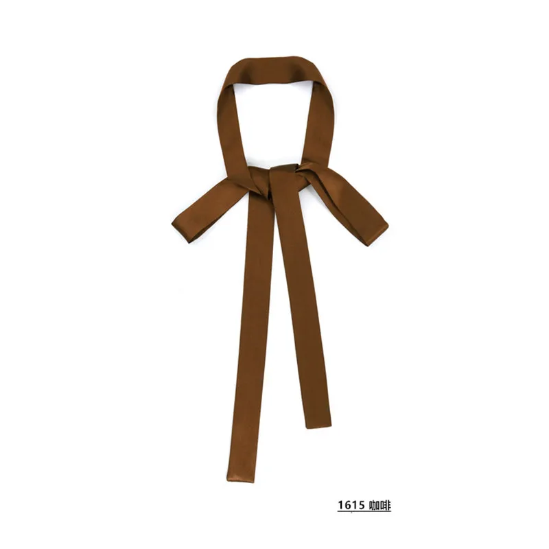 160 cm X 2,5 cm Sciarpa di seta tinta unita Sciarpa di moda per le donne Testa Sciarpa magra Borsa a manico lungo Sciarpe Avvolge