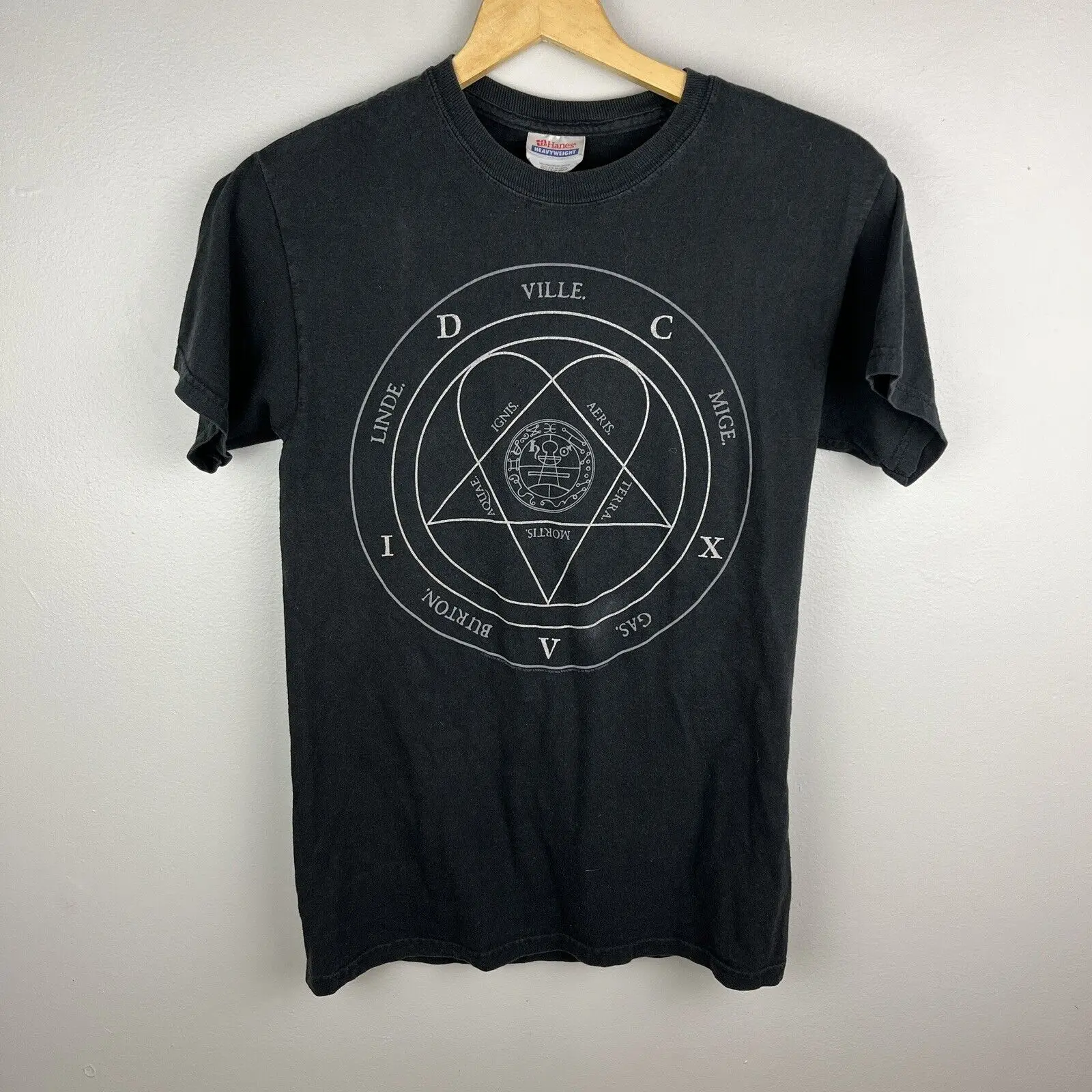 2006 HIM Ville Valo Heartagram Dark Light Black Band T-Shirt Adult S