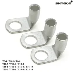 5~200pcs Wire Terminal L-type Right Angle 90 Degree Bend Nose T6/10/16/25-4/6/8/10 Tinned Copper Crimp Connector Cable Lugs