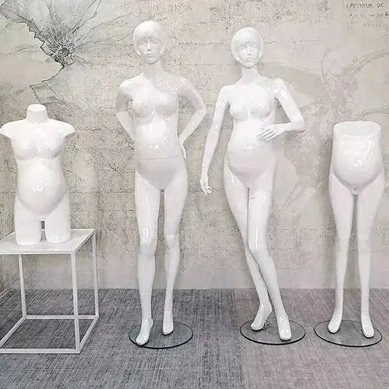 

Full Female Woman Mannequins Props Creative Body Underwear Display Modern Female Half-body Model Pregnant Window Display Stand L