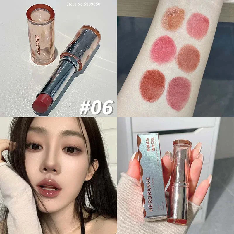 Lápiz labial con luz de espejo, maquillaje delicado y hermoso, brillo de labios de gelatina sólida, rosa sandía, hidratación duradera sin decoloración