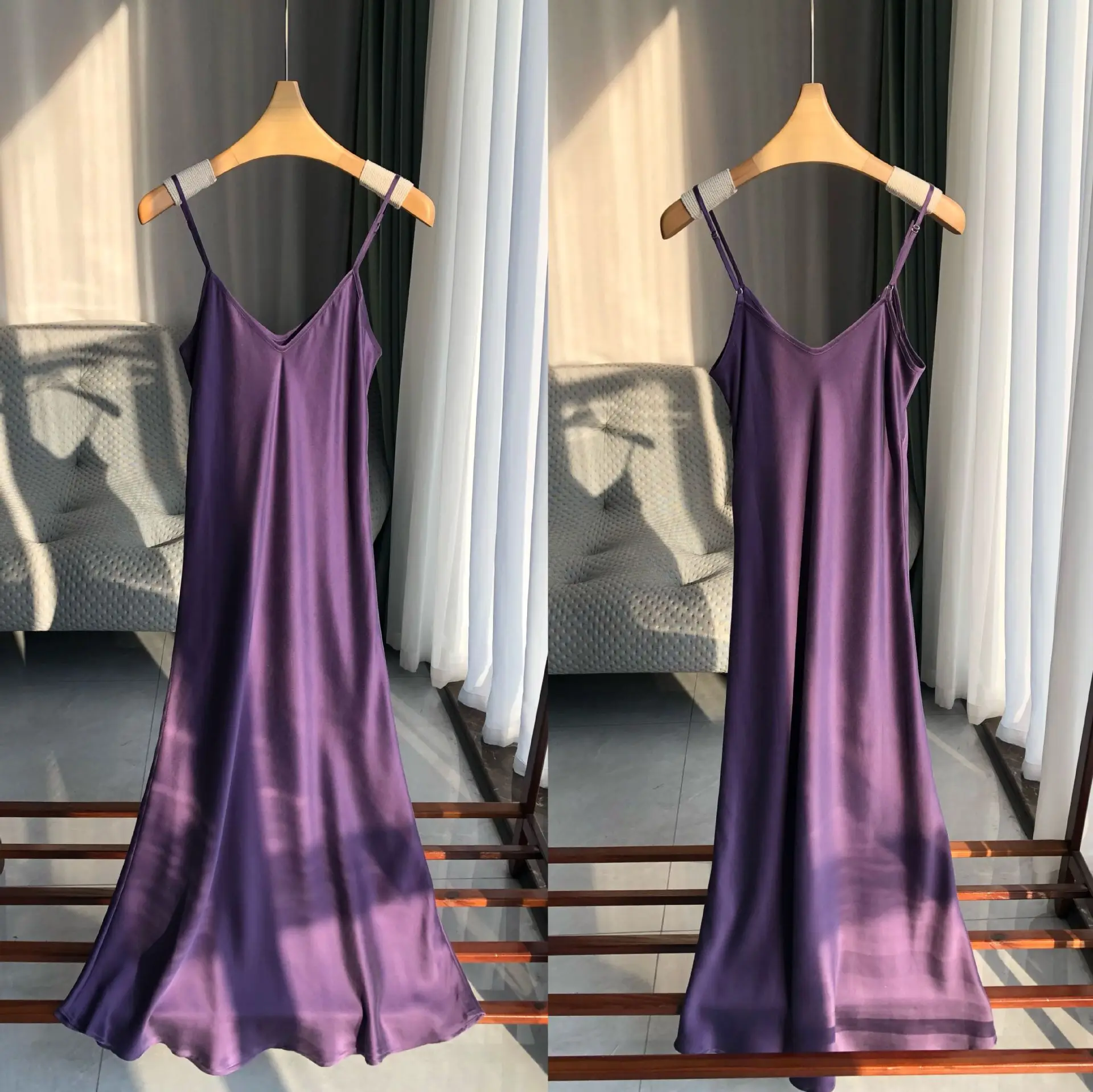 

Blackcurrant Purple Australian niche 20mm 100% mulberry skirt heavy sand washed silk draped silky slip skirt