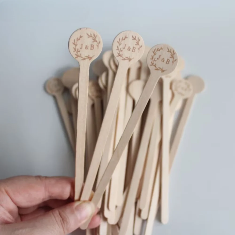 Custom Drink Stirrers, Personalized Names, Date Coffee Stirrer, Beverage Bar Stick, Heart, Airplane, Wedding Party