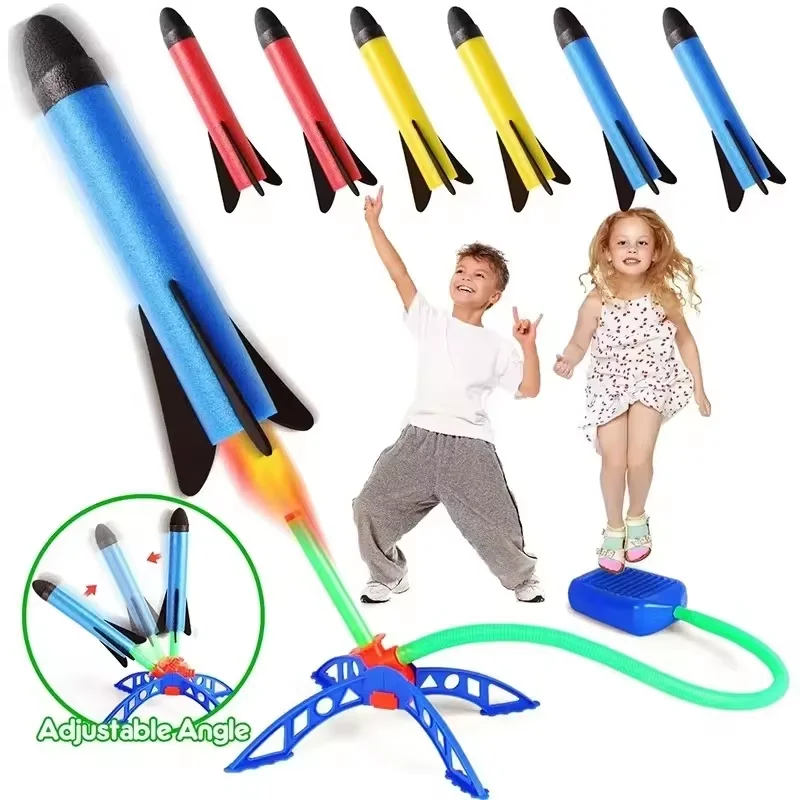 Air Rocket Foot Pump Launcher Outdoor Air Pressing Pedal Soaring Rocket Toy boys and girls Game suit Jumping Sport Game Toy Gift