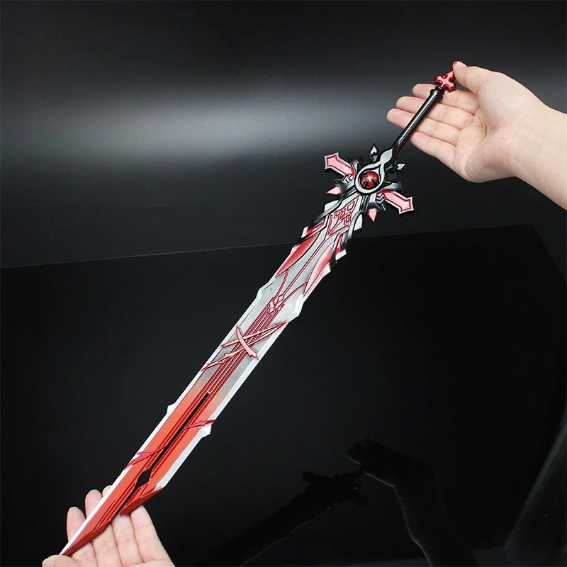 50 cm Wolf's Grafsteen Genshin Impact Game Randapparatuur Zwaard Model Metaal Materiaal Samurai Zwaard Spel Randapparatuur Speelgoed Geschenken jongens